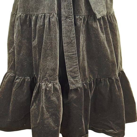 Draper James M Puff Sleeve Tiered Ruffle Neck Button Micro Corduroy Belted Dress - Picture 5 of 11